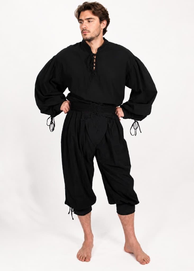 Men's Black Poet Shirt & Breeches Look — Shirts by Magic Clothing Circle