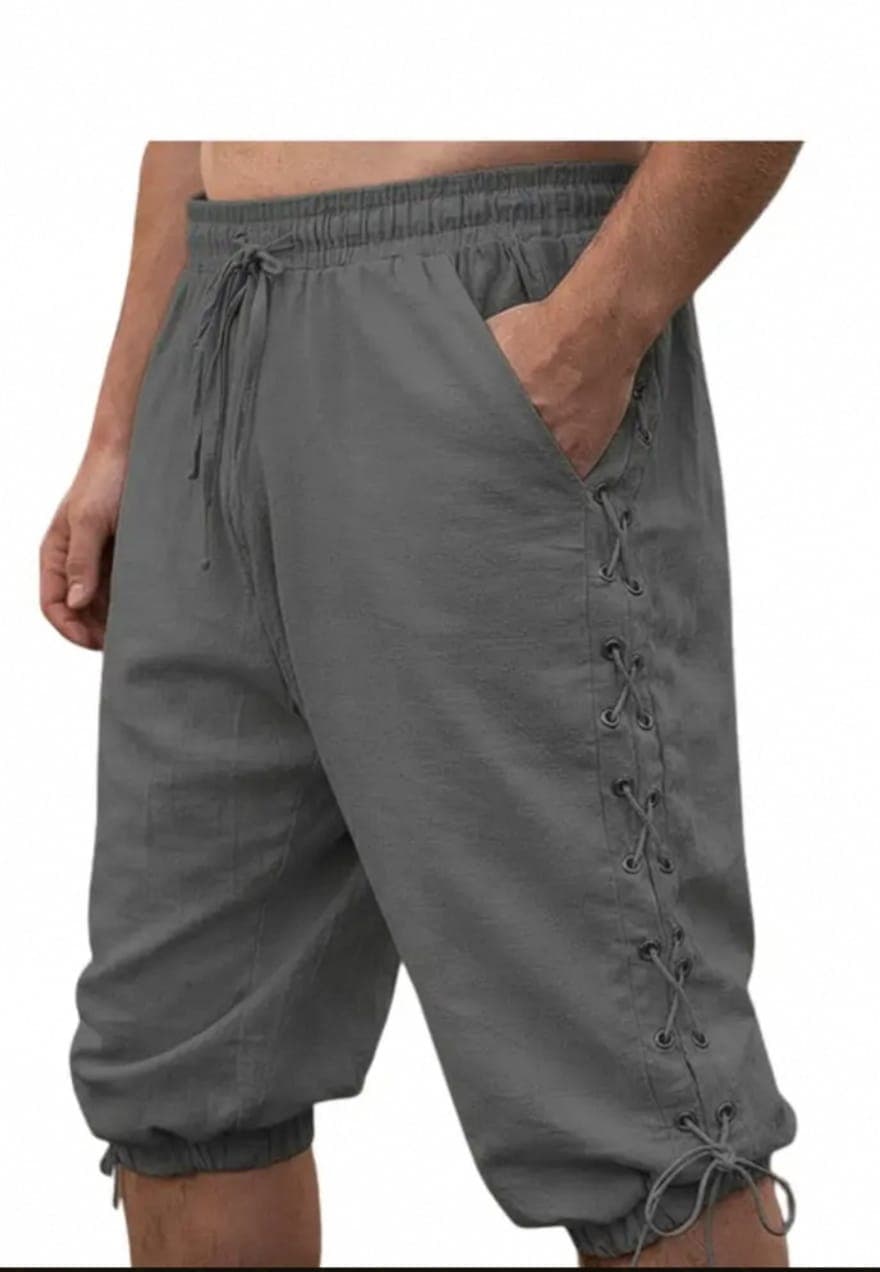Men's Charcoal Side-Lace Breeches — Breeches by Magic Clothing Circle